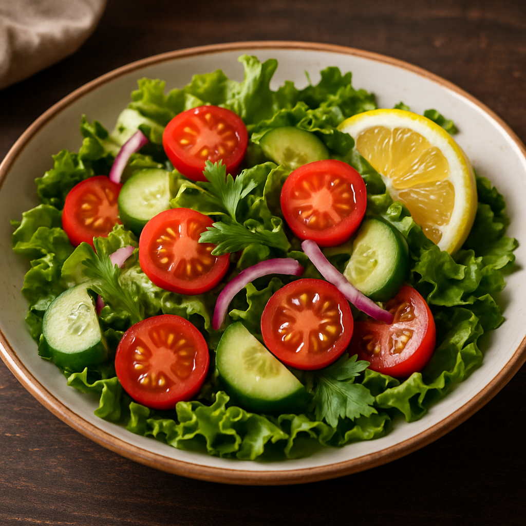 Frischer, leichter Salat mit Gemüse