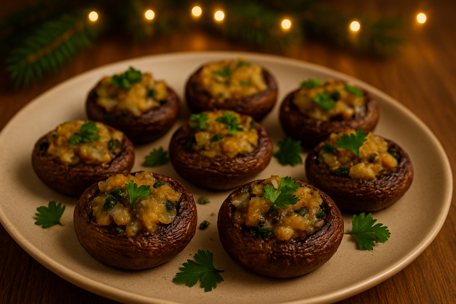 Gefüllte vegane Pilze – aromatisch und festlich