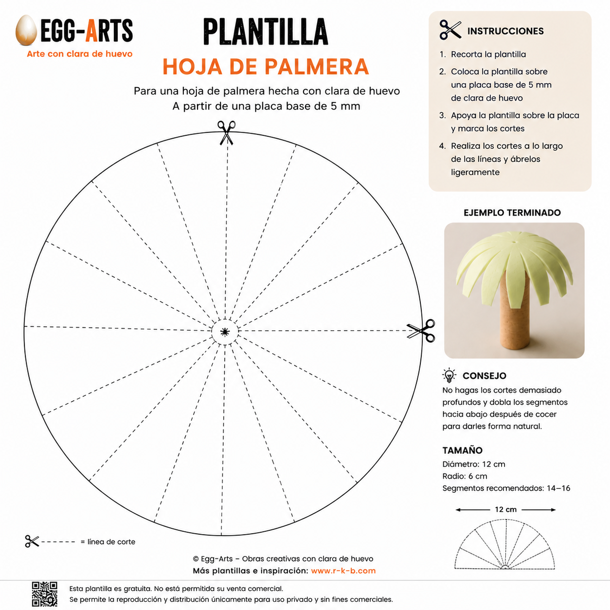 Plantilla Hojas de Palmera 01 para Egg-Arts